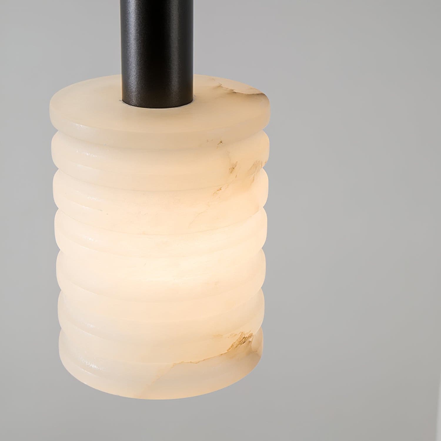 Alabaster Pendant Lamp Ribbed Cylinder - Letslighting