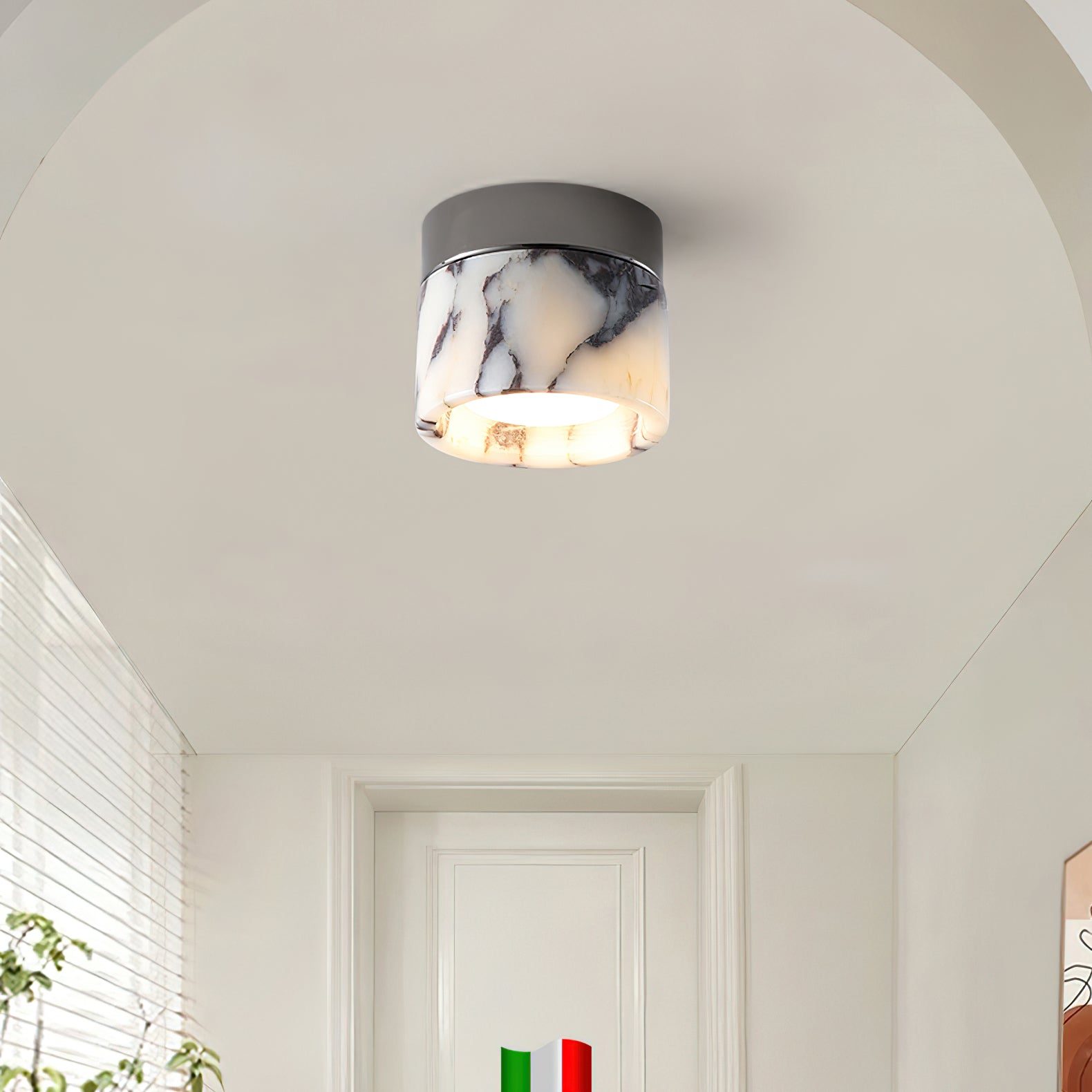 Ivinir Modern Minimalist Round Marble Ceiling Lamp - Letslighting