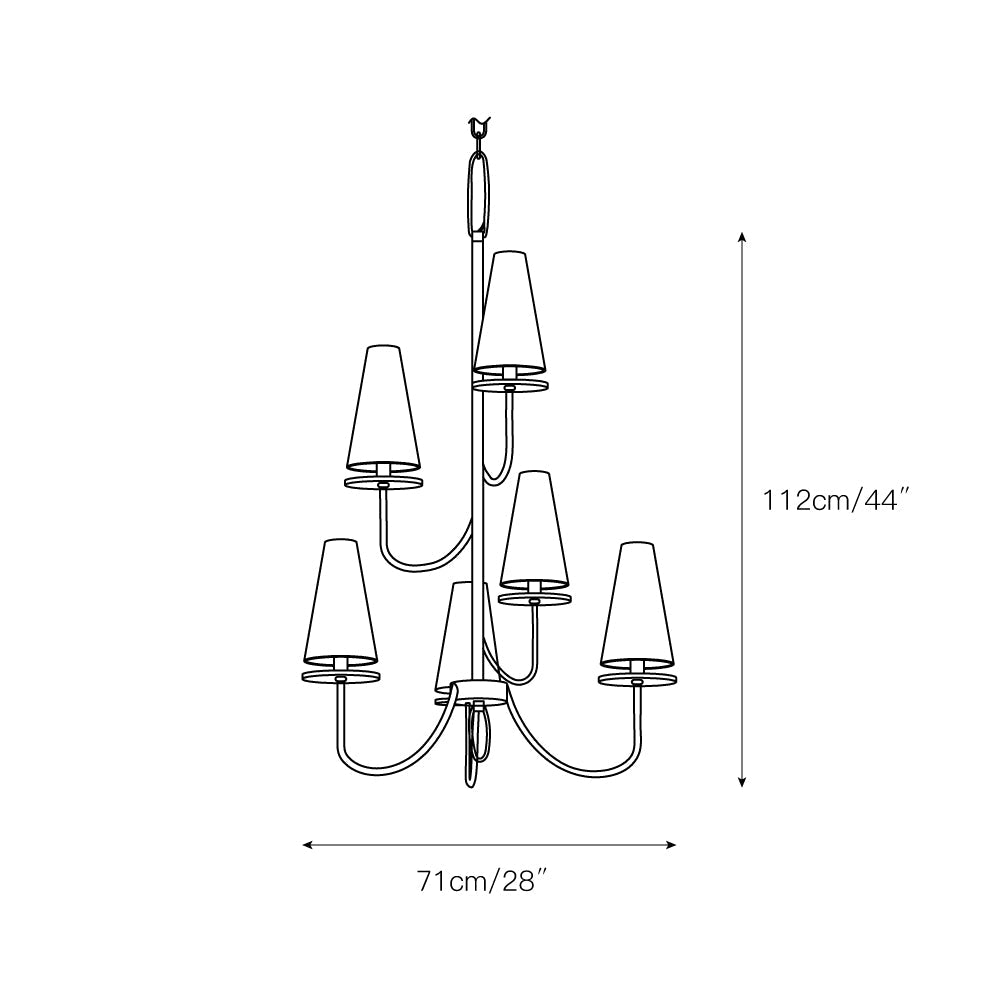 Curaeara Vintage Industrial Brass Fabric Chandelier - Letslighting