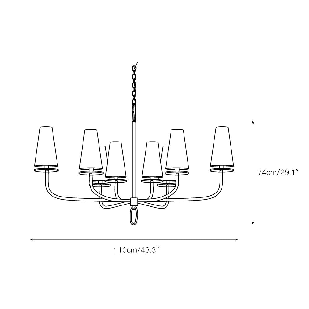 Curaeara Vintage Industrial Brass Fabric Chandelier - Letslighting