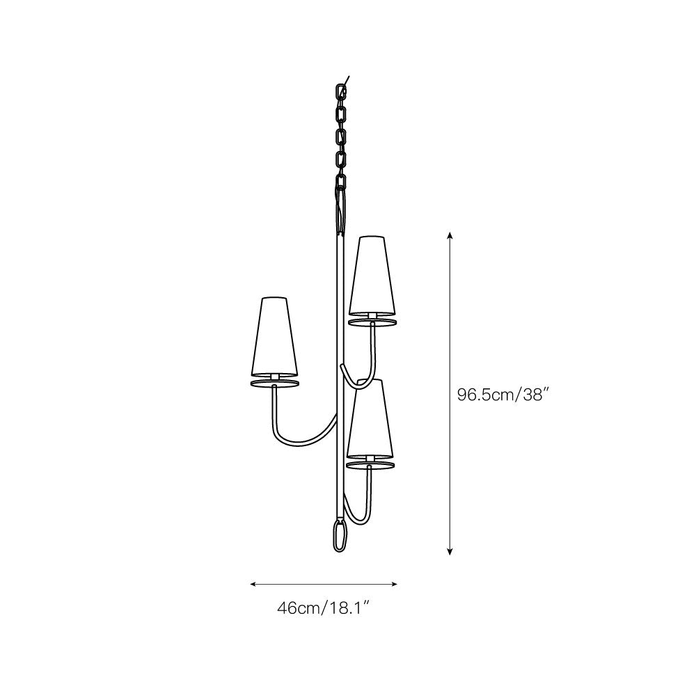 Curaeara Vintage Industrial Brass Fabric Chandelier - Letslighting