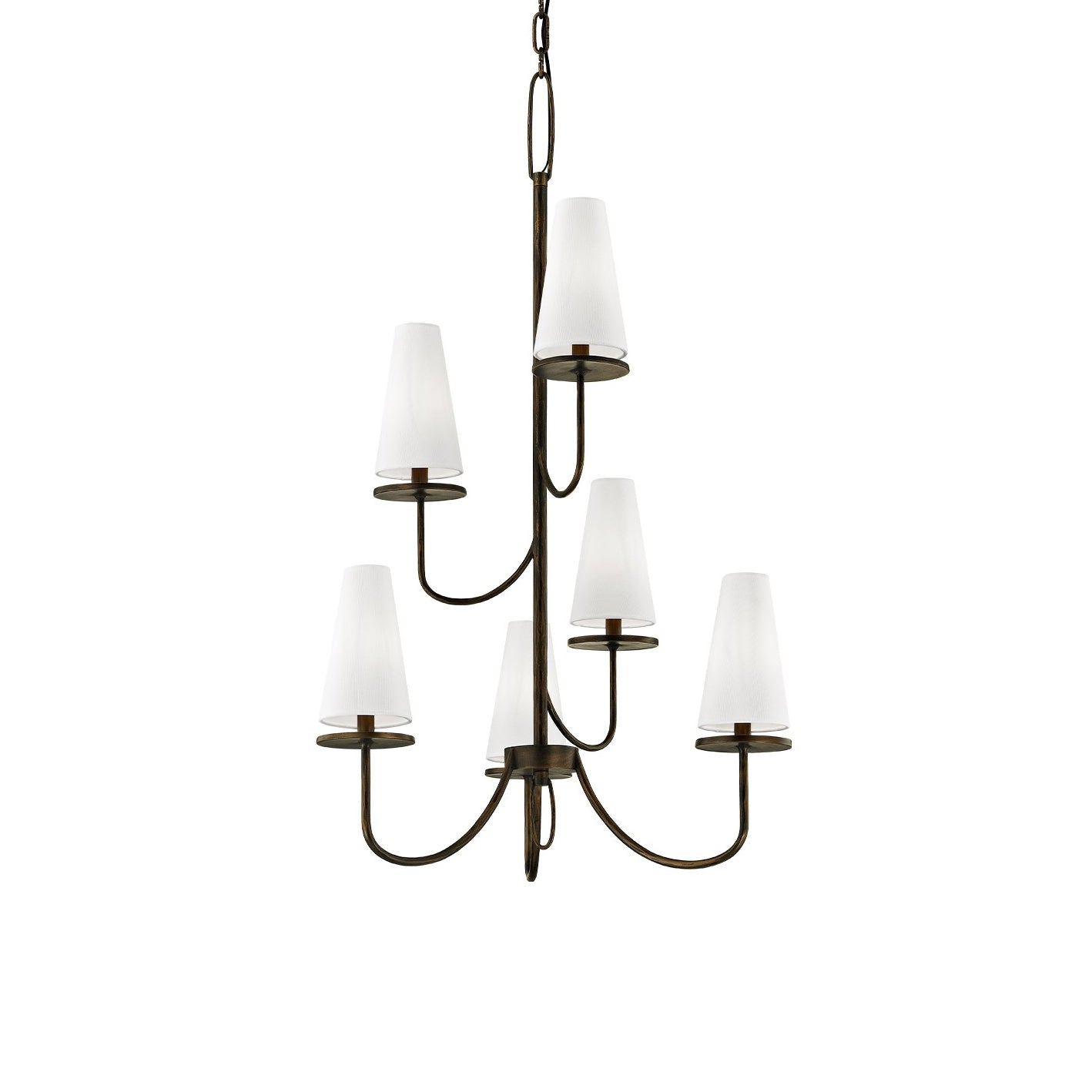 Curaeara Vintage Industrial Brass Fabric Chandelier - Letslighting