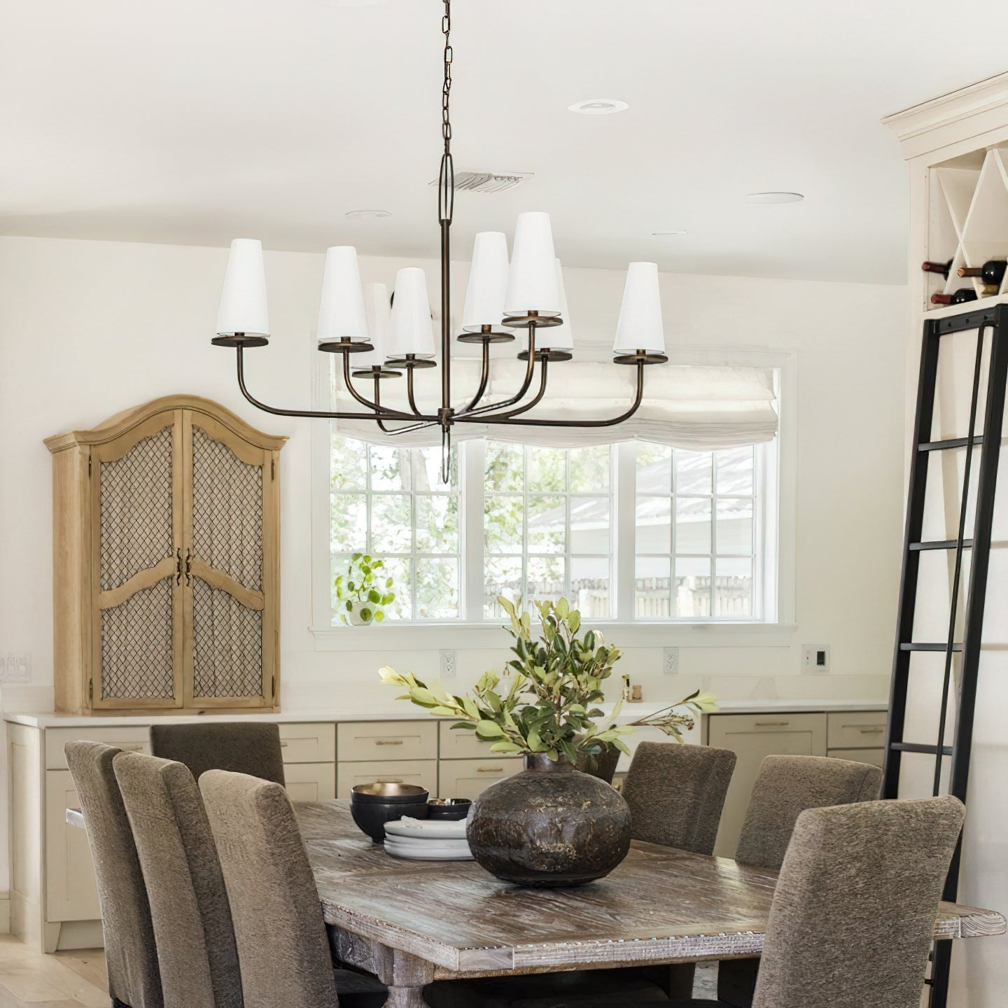 Curaeara Vintage Industrial Brass Fabric Chandelier - Letslighting