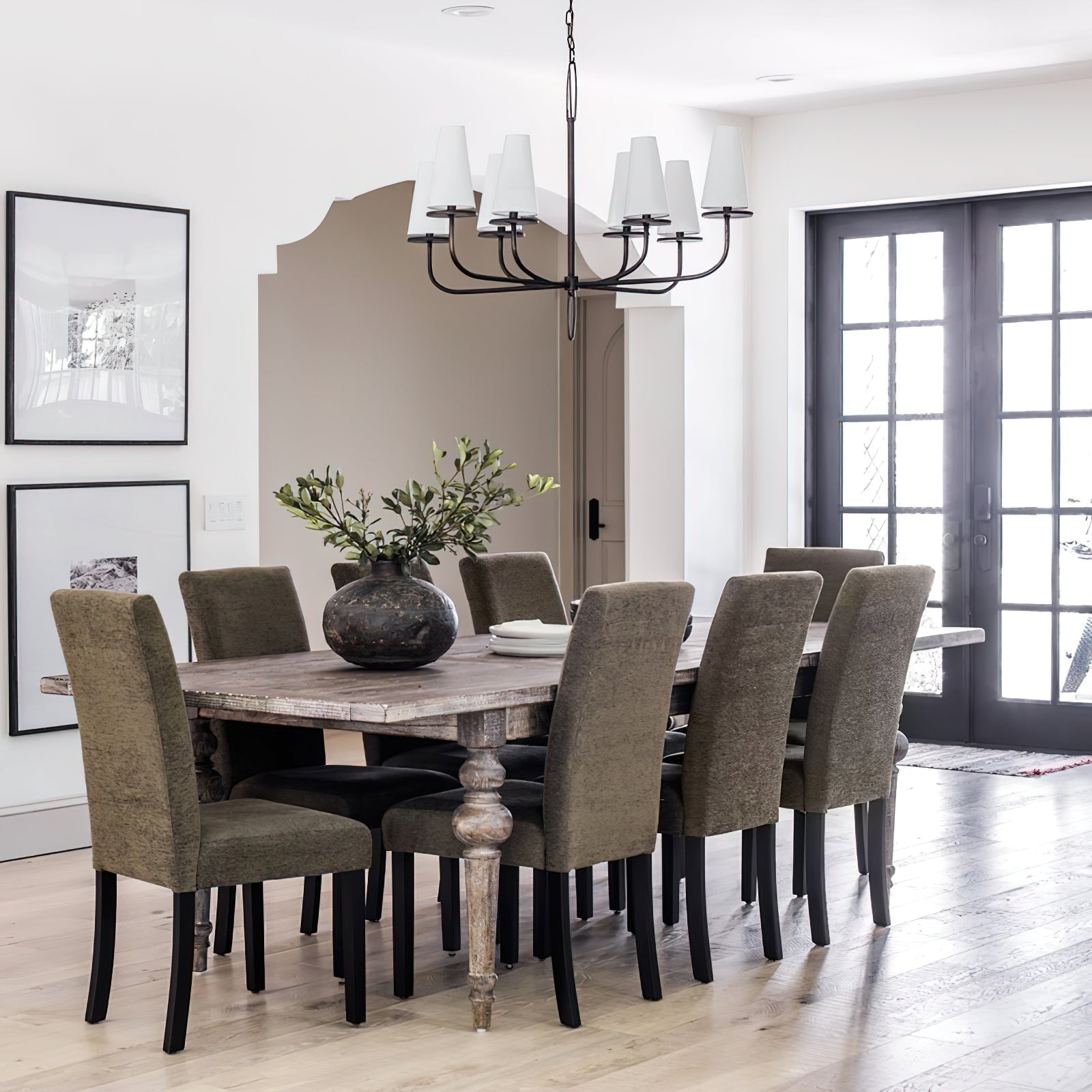 Curaeara Vintage Industrial Brass Fabric Chandelier - Letslighting