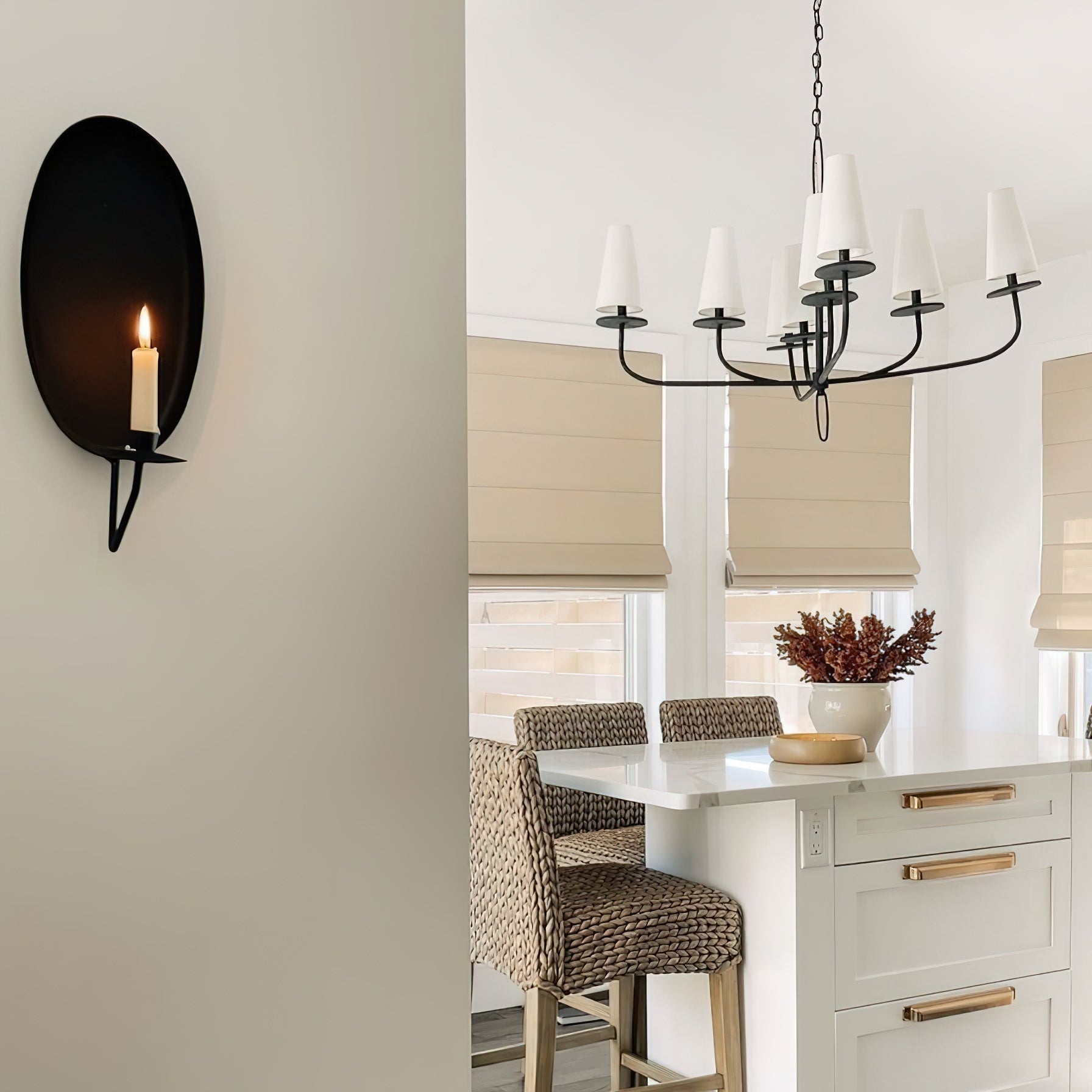 Curaeara Vintage Industrial Brass Fabric Chandelier - Letslighting