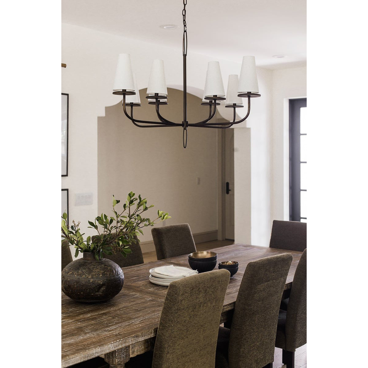 Curaeara Vintage Industrial Brass Fabric Chandelier - Letslighting