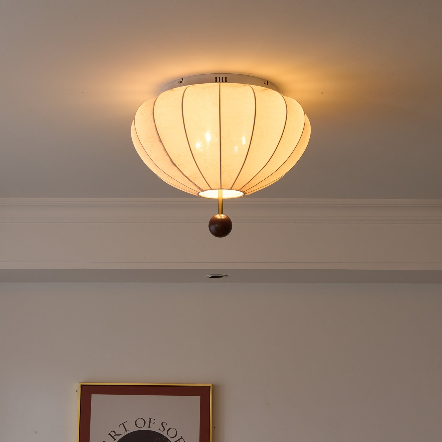 Ritta Ceiling Light Marceline Wood & Fabric - Letslighting