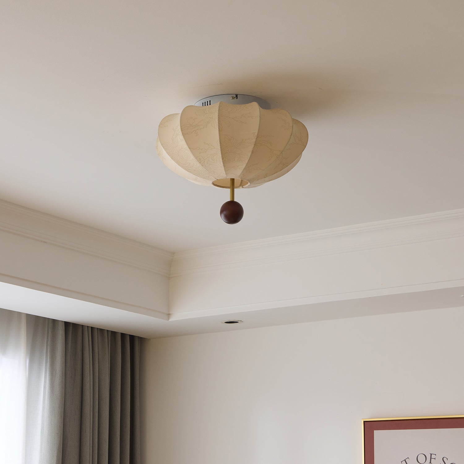 Ritta Ceiling Light Marceline Wood & Fabric - Letslighting