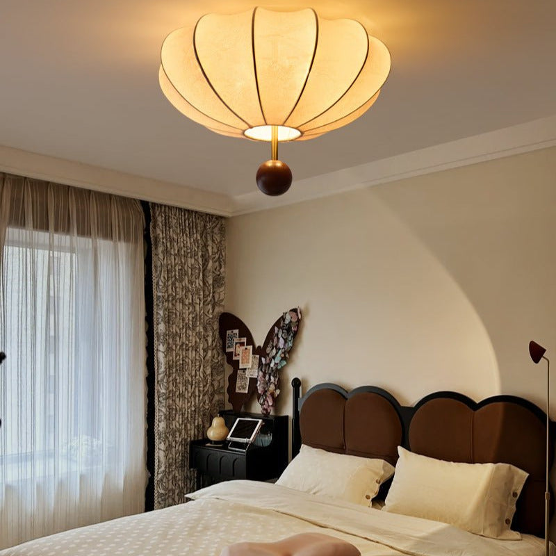 Ritta Ceiling Light Marceline Wood & Fabric - Letslighting