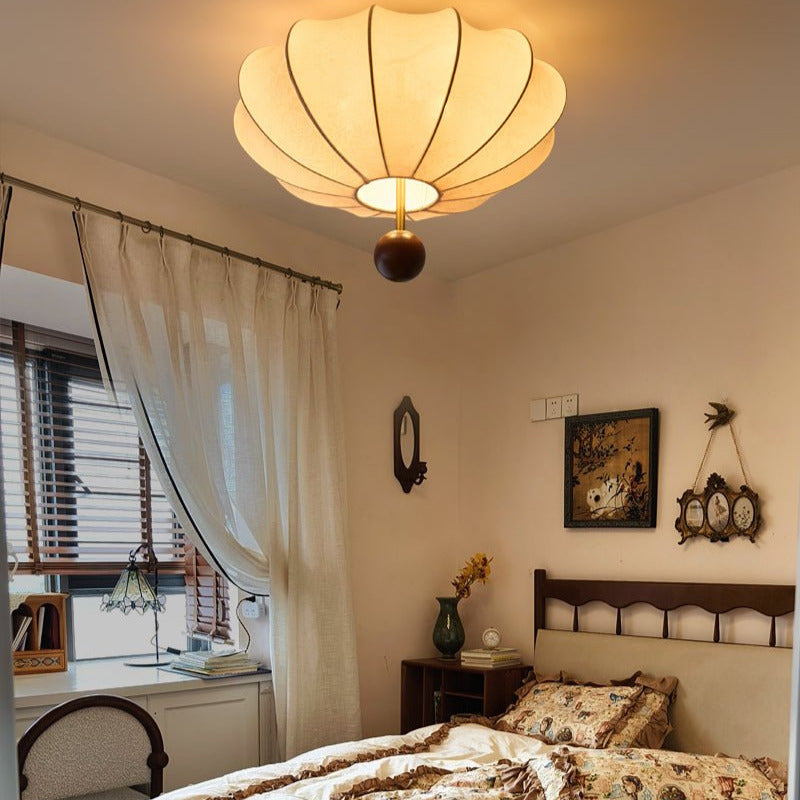 Ritta Ceiling Light Marceline Wood & Fabric - Letslighting