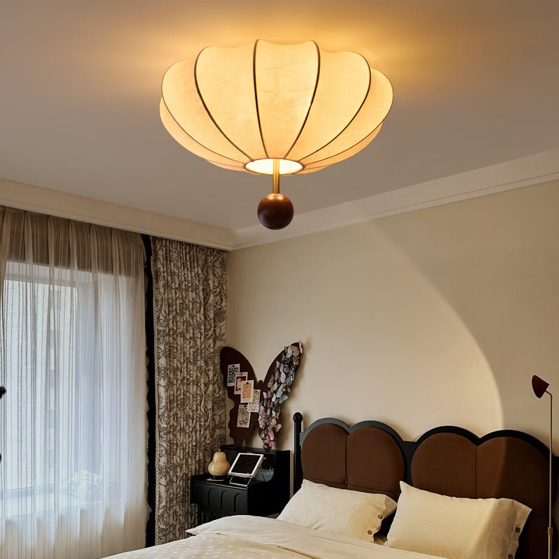 Ritta Ceiling Light Marceline Wood & Fabric - Letslighting