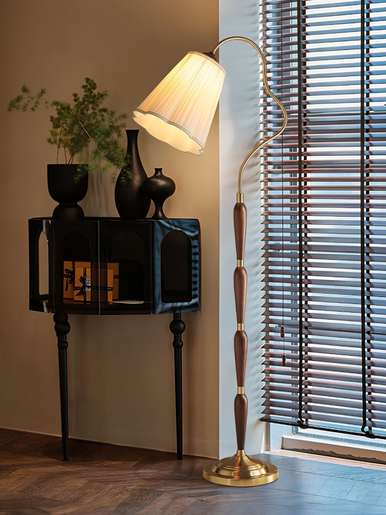 Foster Vintage Wood Floor Lamp - Letslighting