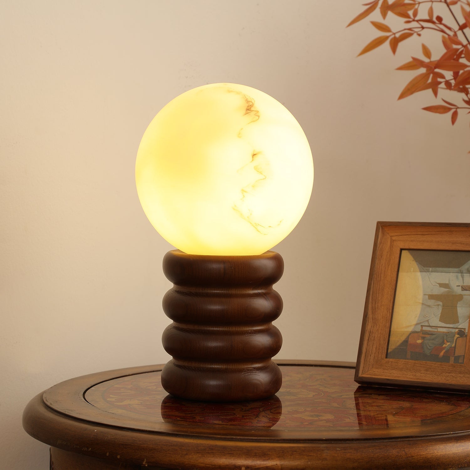 Novar Wood Contemporary Table Lamp - Letslighting