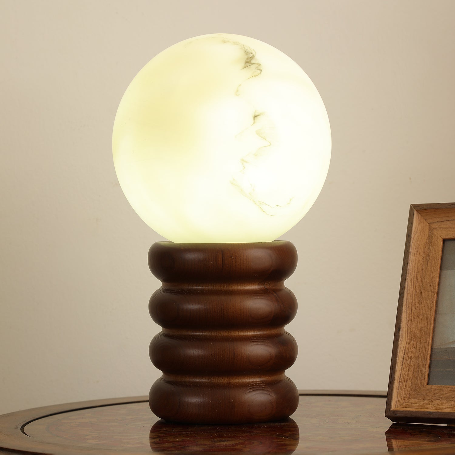 Novar Wood Contemporary Table Lamp - Letslighting