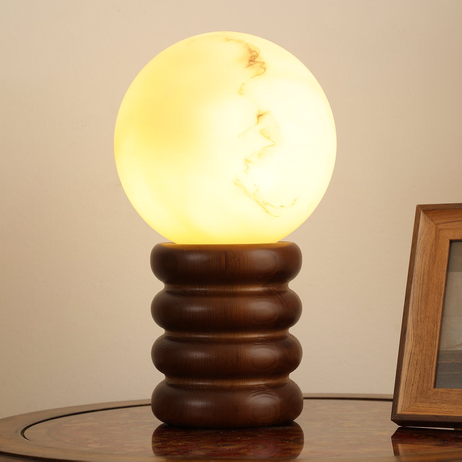 Novar Wood Contemporary Table Lamp - Letslighting
