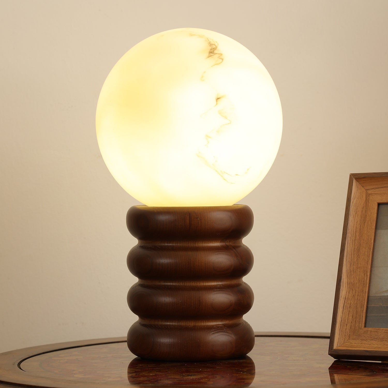 Novar Wood Contemporary Table Lamp - Letslighting