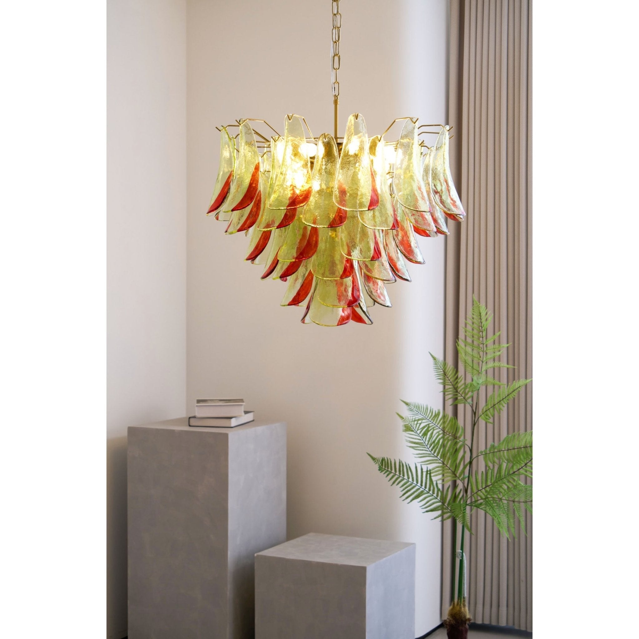 Aurora Chandelier Murano Glass Petal Elegant - Letslighting
