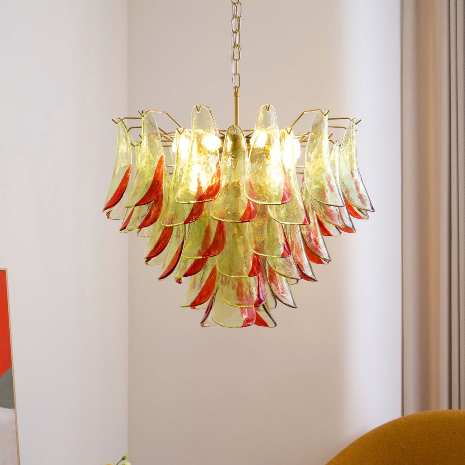 Aurora Chandelier Murano Glass Petal Elegant - Letslighting