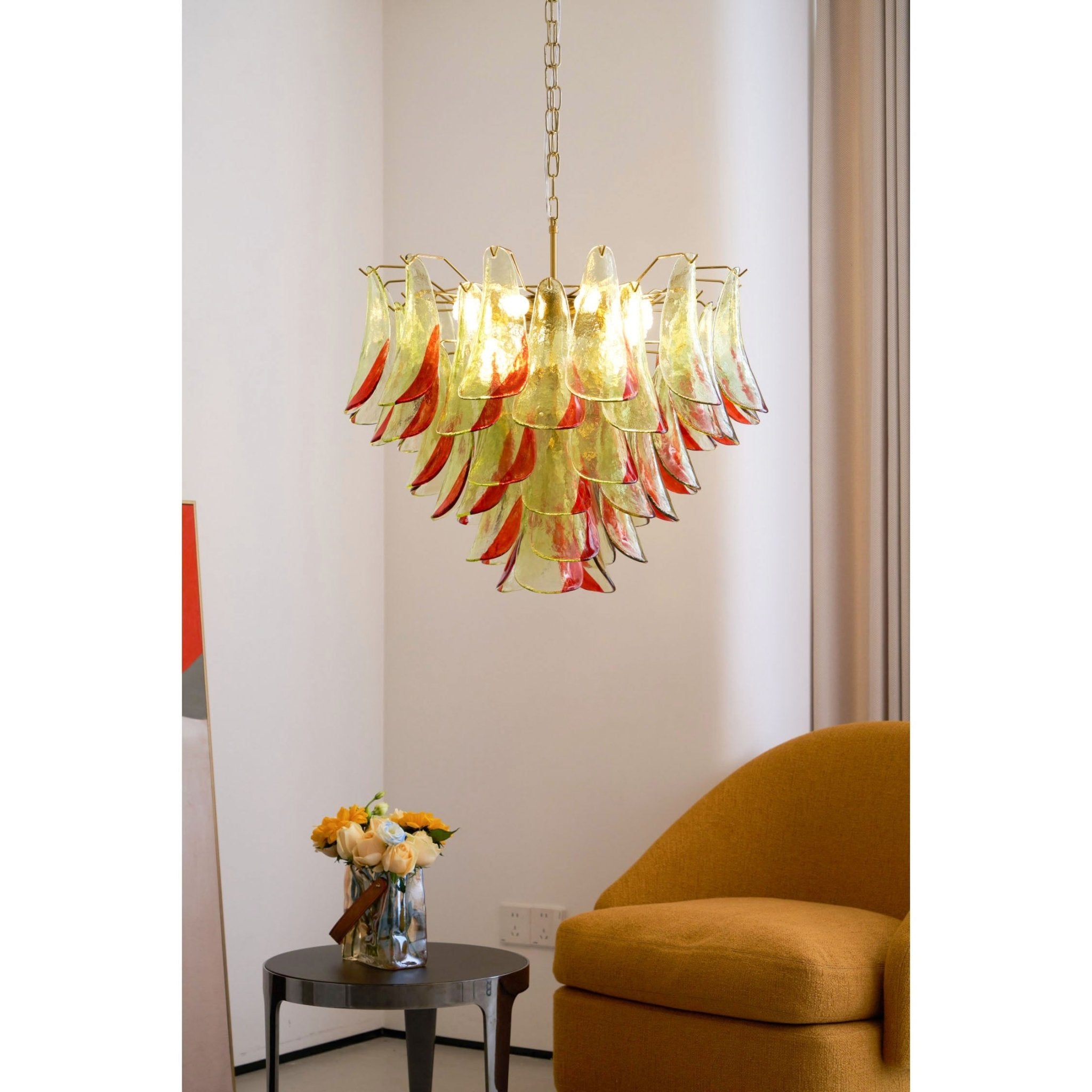 Aurora Chandelier Murano Glass Petal Elegant - Letslighting