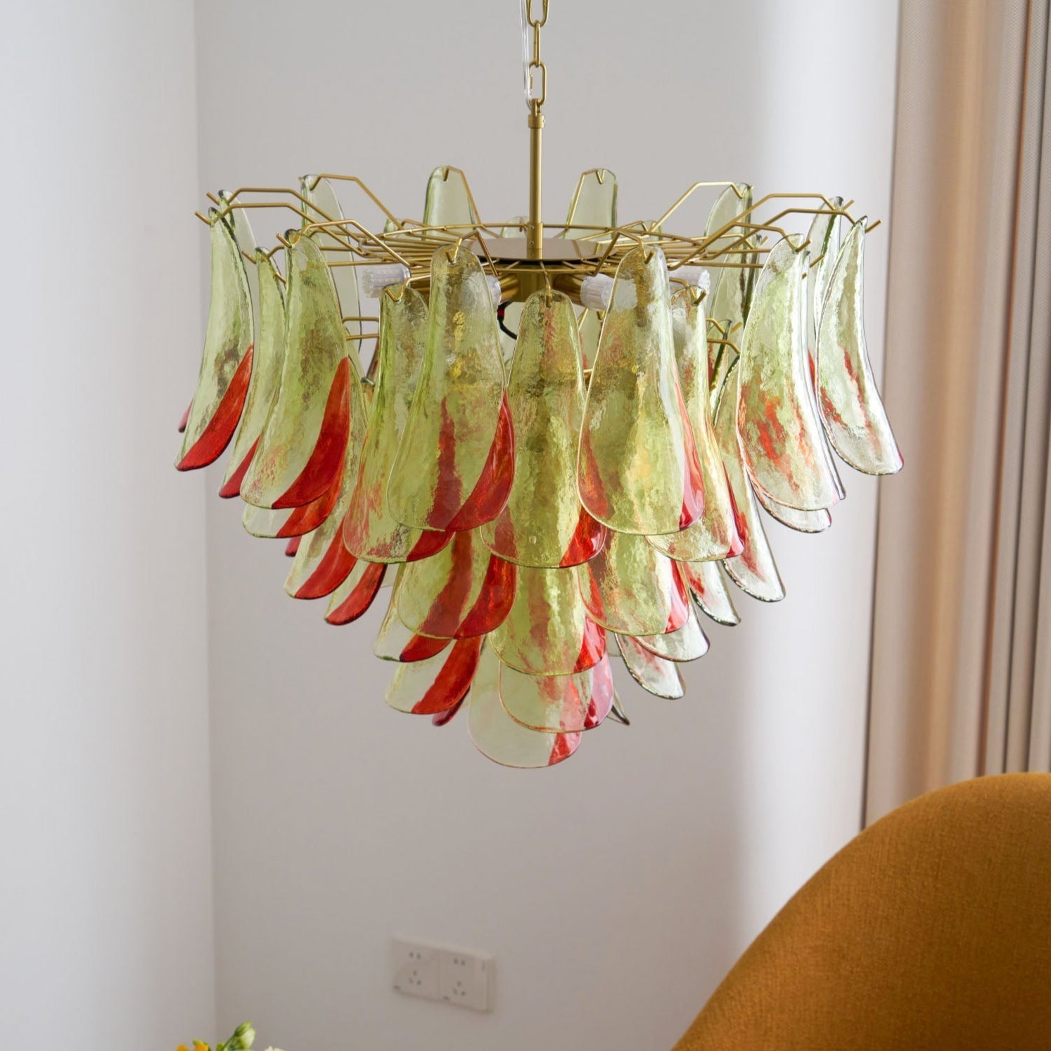 Aurora Chandelier Murano Glass Petal Elegant - Letslighting