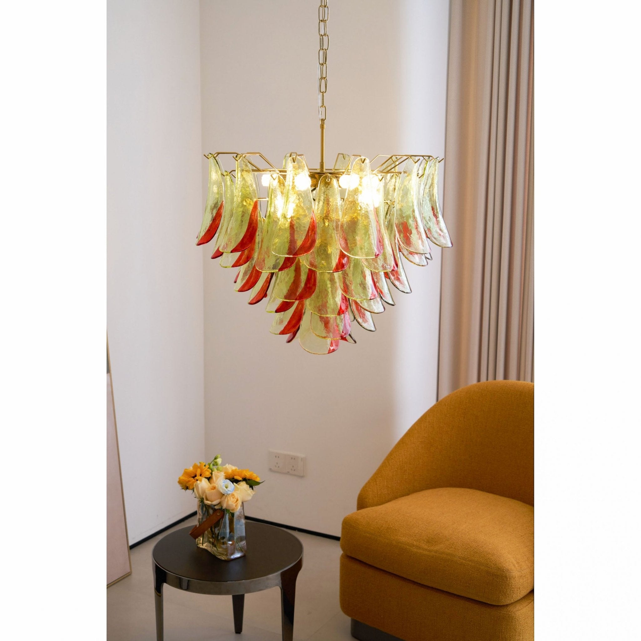 Aurora Chandelier Murano Glass Petal Elegant - Letslighting