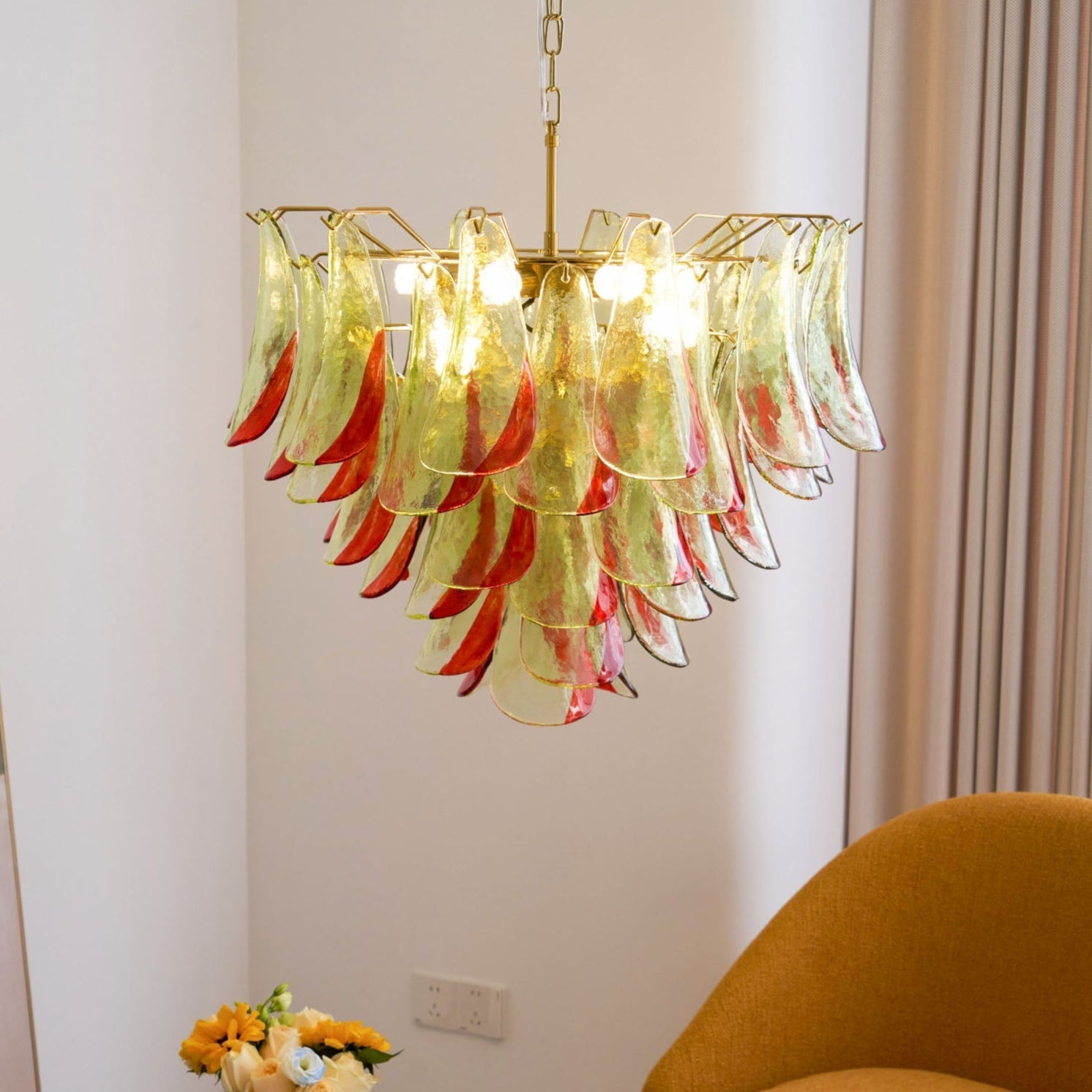 Aurora Chandelier Murano Glass Petal Elegant - Letslighting