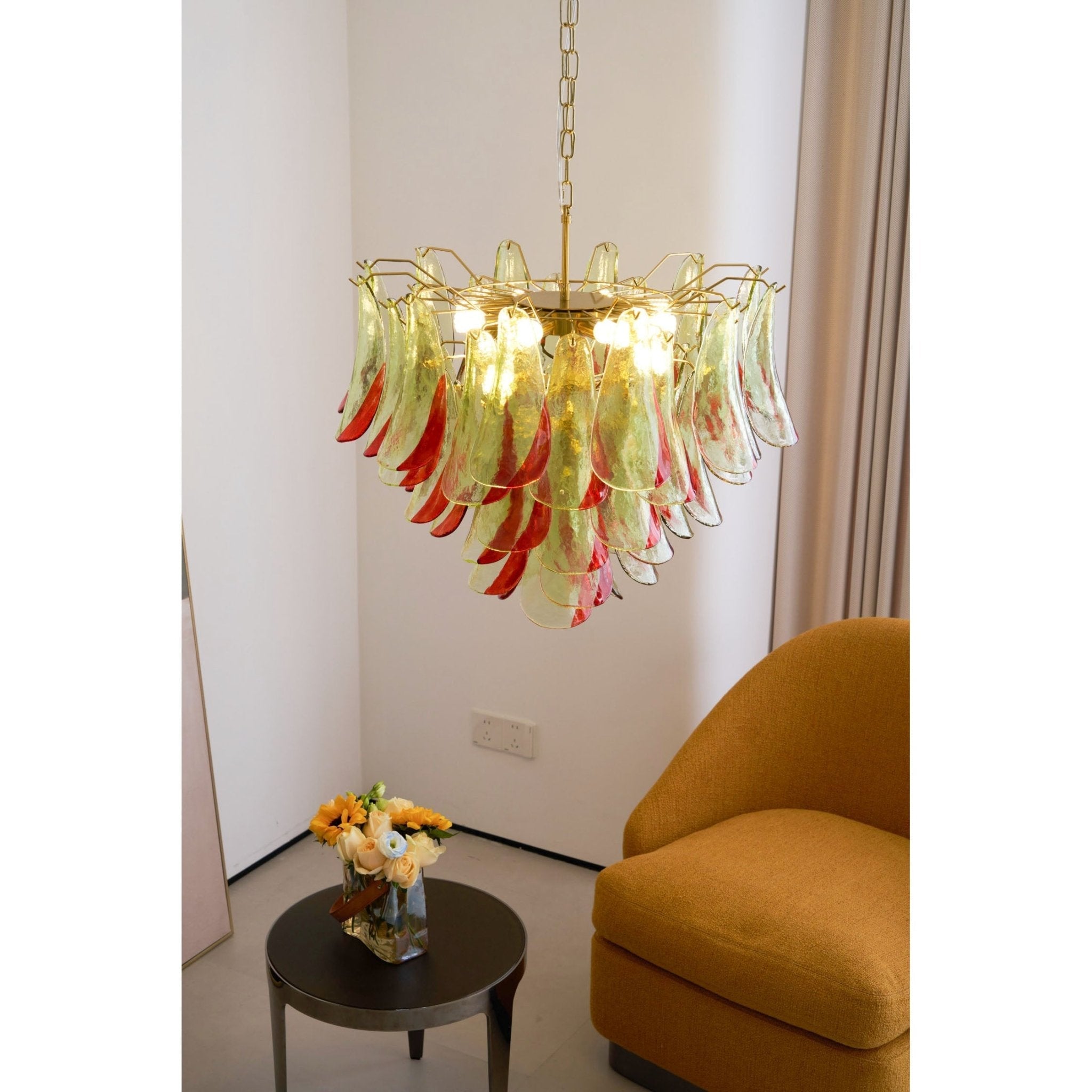 Aurora Chandelier Murano Glass Petal Elegant - Letslighting