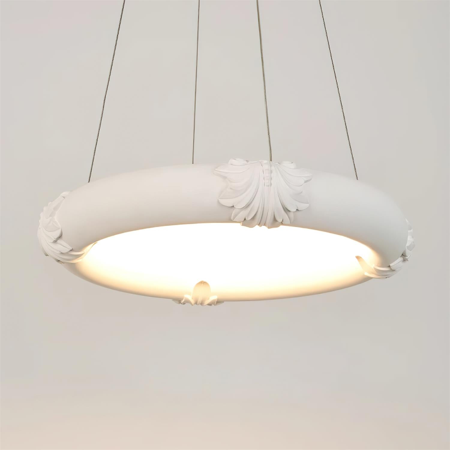 Marika Chandelier Plaster Circular Floral - Letslighting