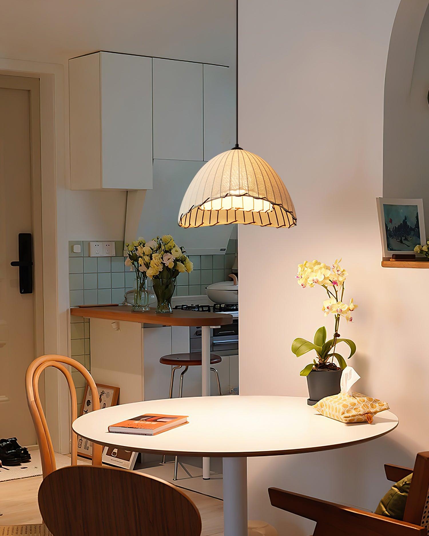 Eclipta Fabric Linen Pendant Light - Letslighting