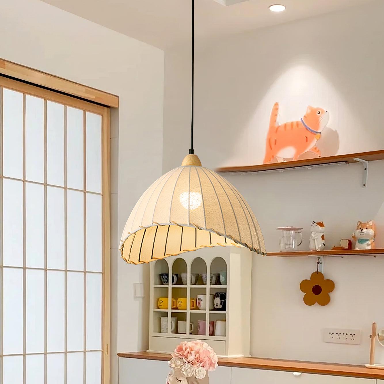 Eclipta Fabric Linen Pendant Light - Letslighting