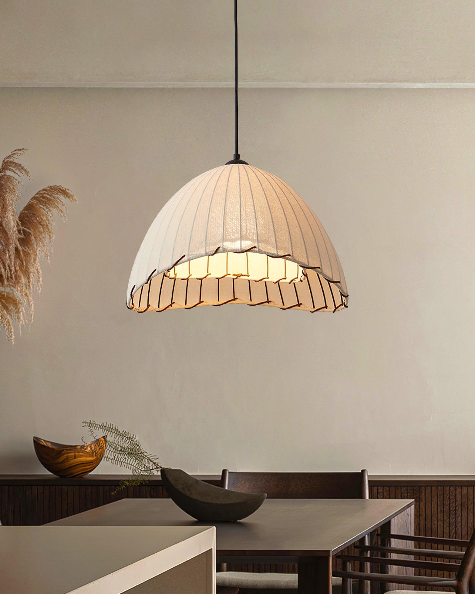 Eclipta Fabric Linen Pendant Light - Letslighting