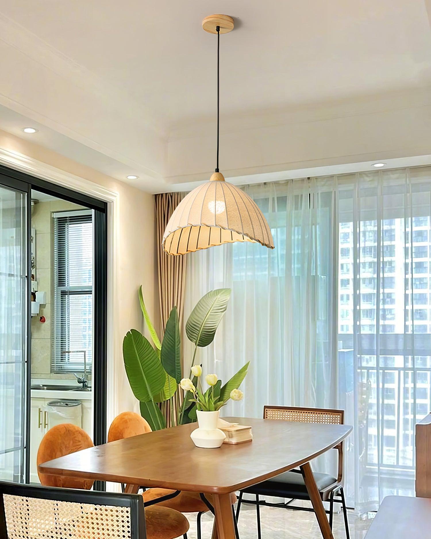Eclipta Fabric Linen Pendant Light - Letslighting