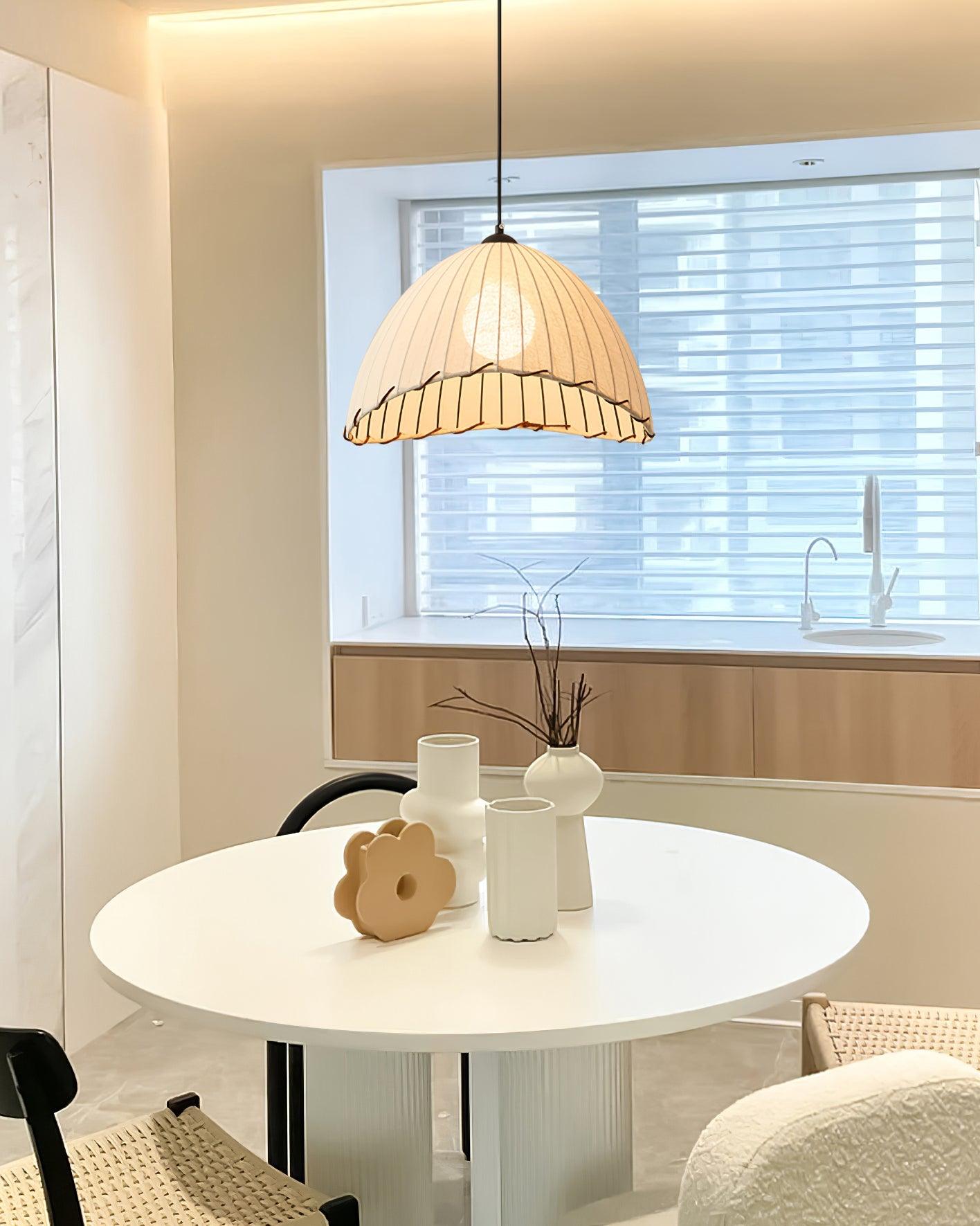 Eclipta Fabric Linen Pendant Light - Letslighting