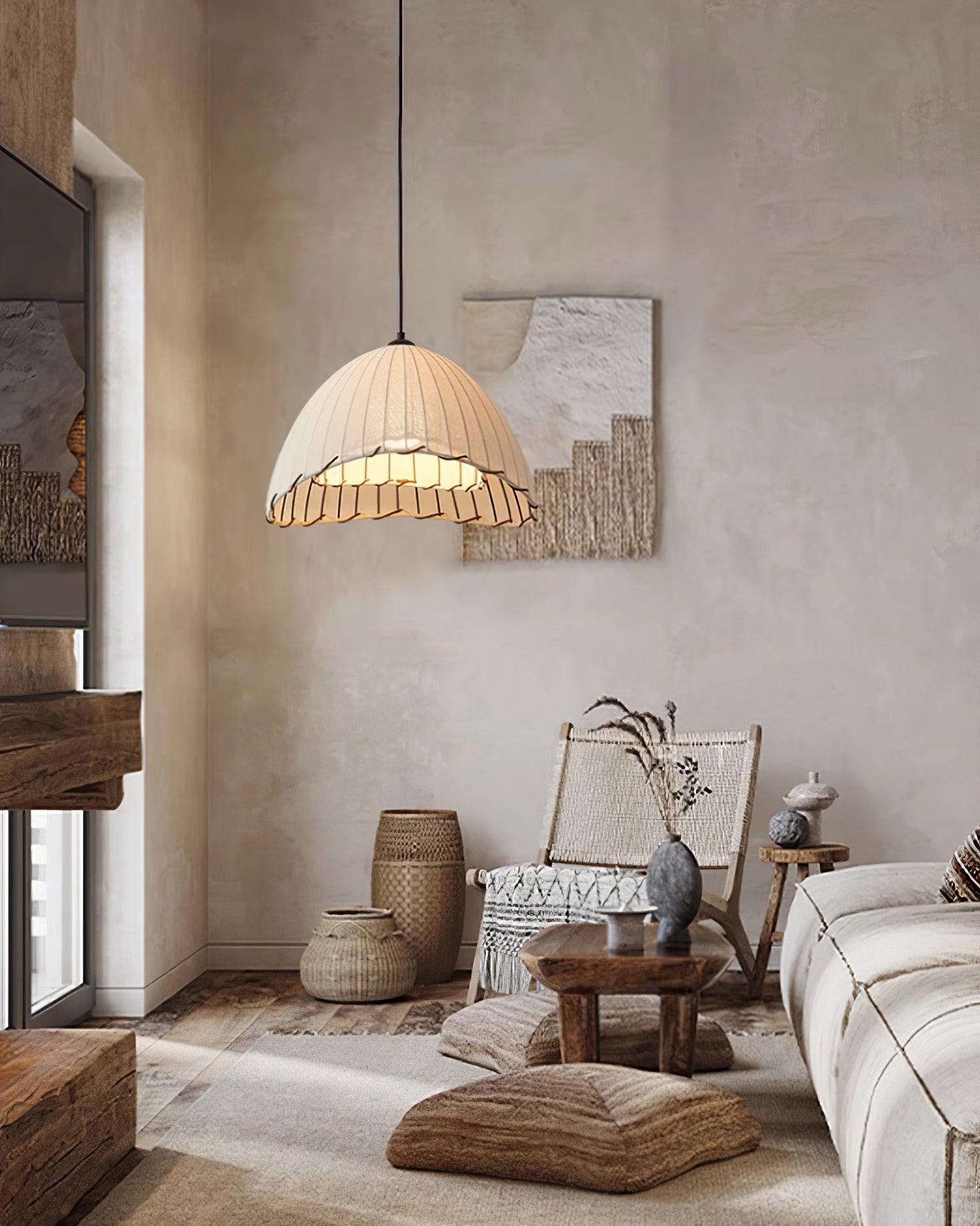 Eclipta Fabric Linen Pendant Light - Letslighting