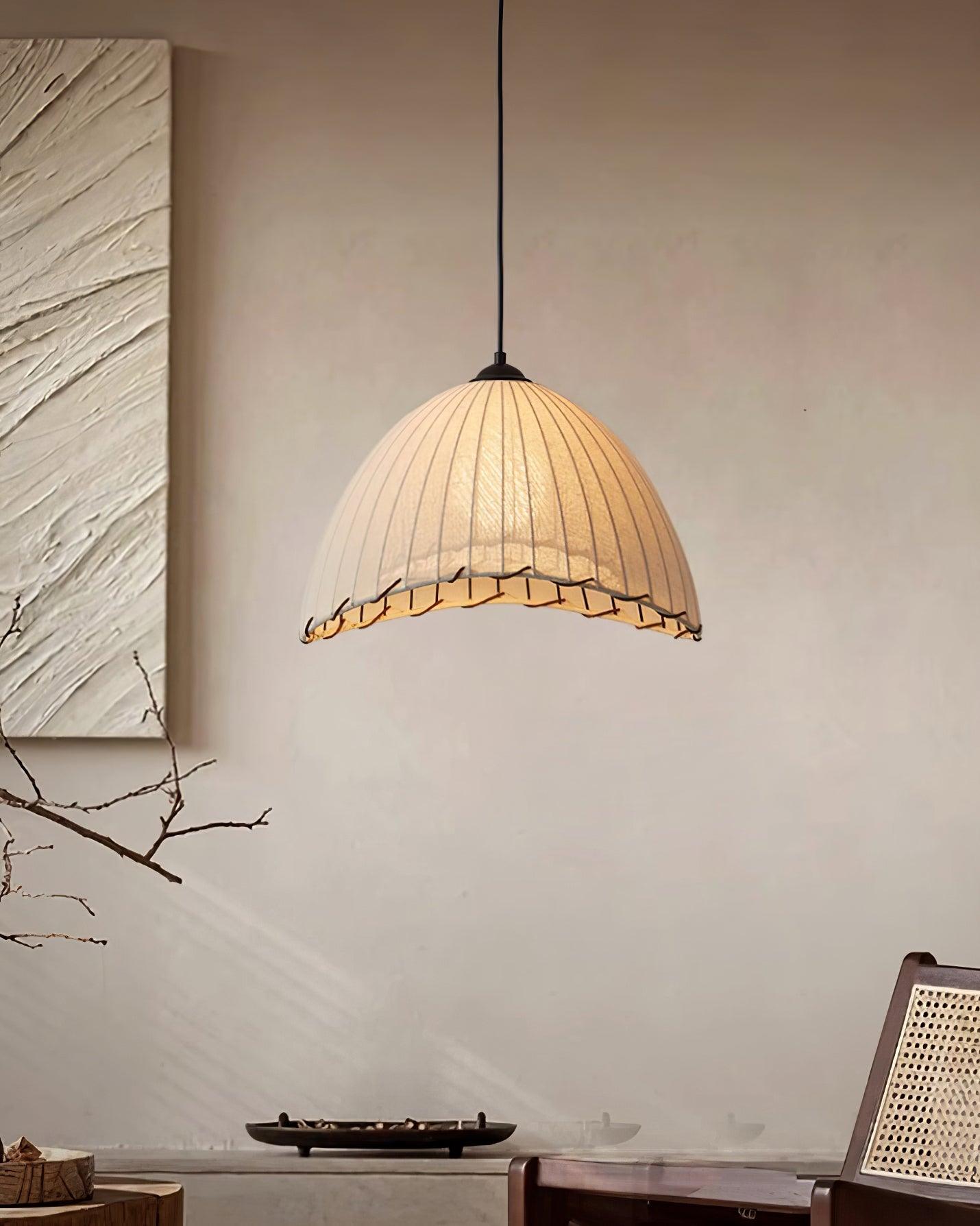 Eclipta Fabric Linen Pendant Light - Letslighting