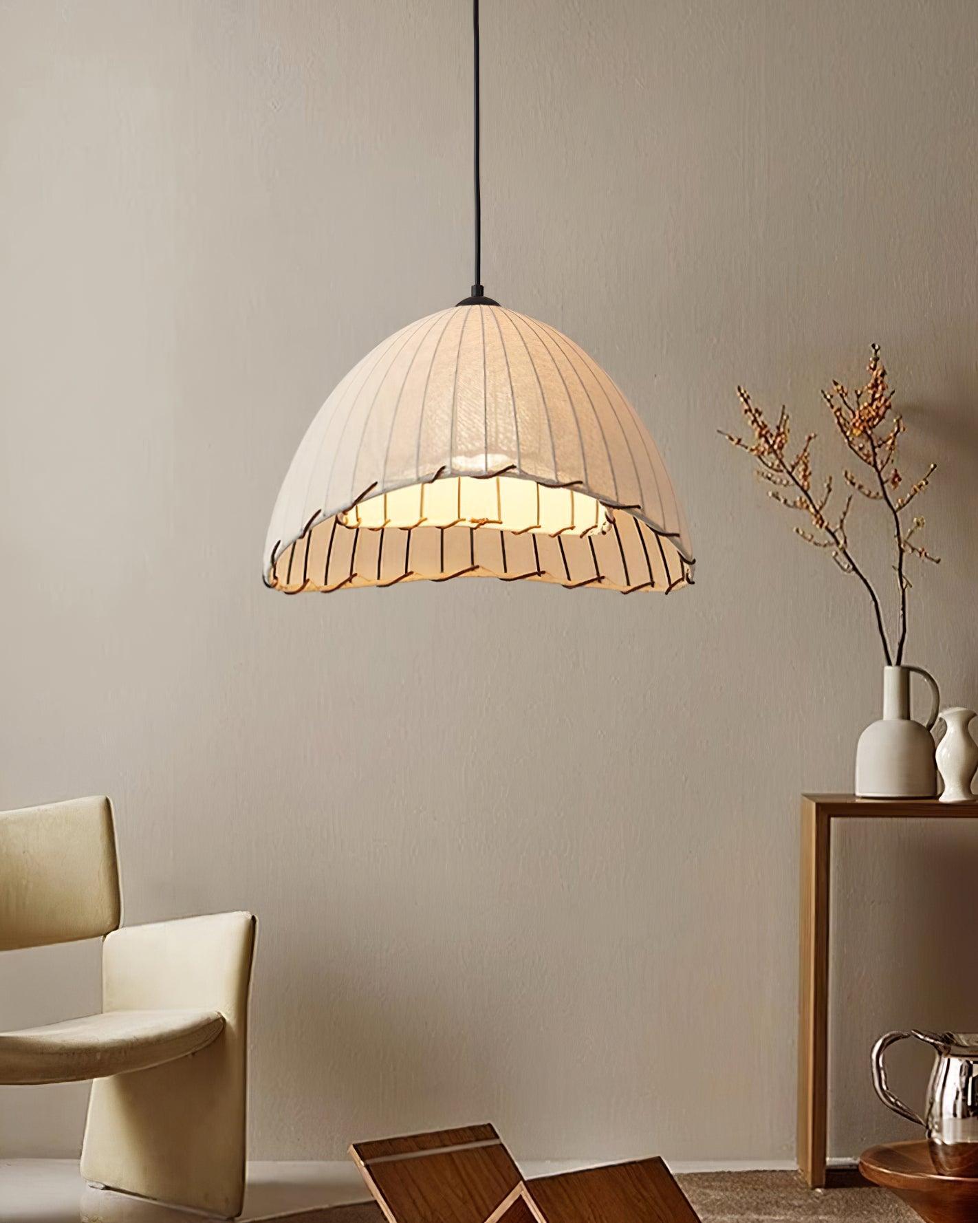 Eclipta Fabric Linen Pendant Light - Letslighting
