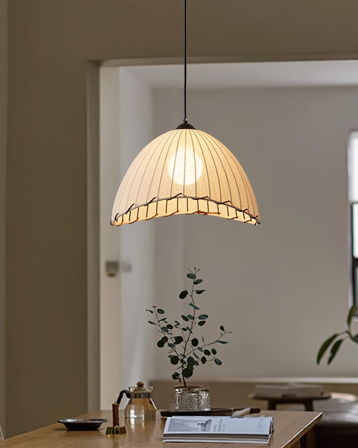 Eclipta Fabric Linen Pendant Light - Letslighting
