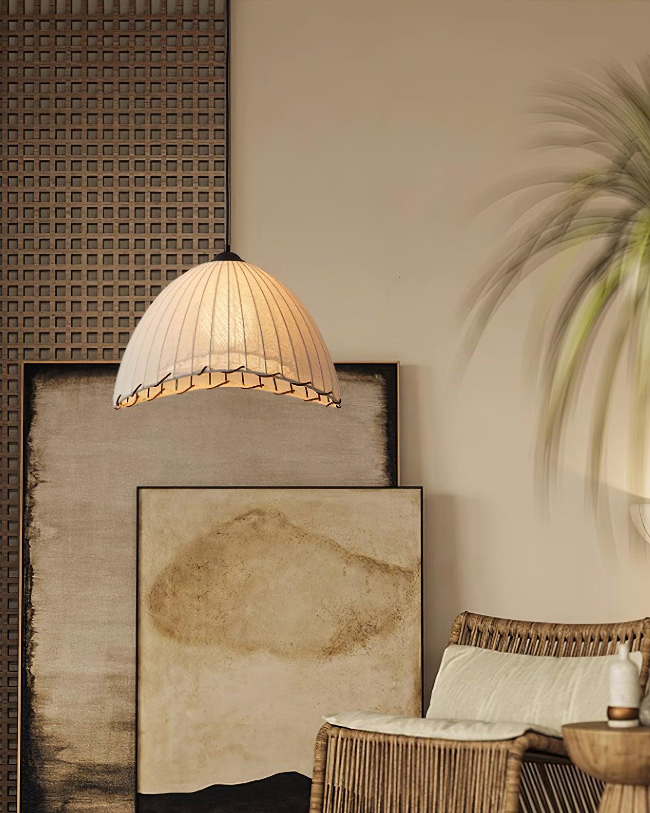 Eclipta Fabric Linen Pendant Light - Letslighting
