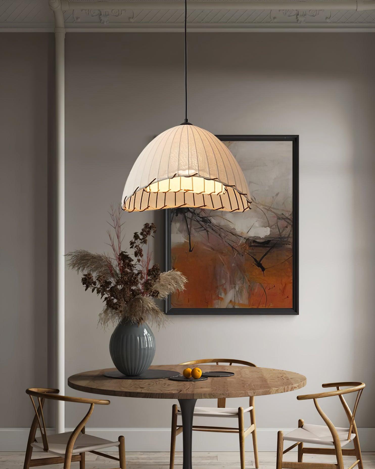 Eclipta Fabric Linen Pendant Light - Letslighting