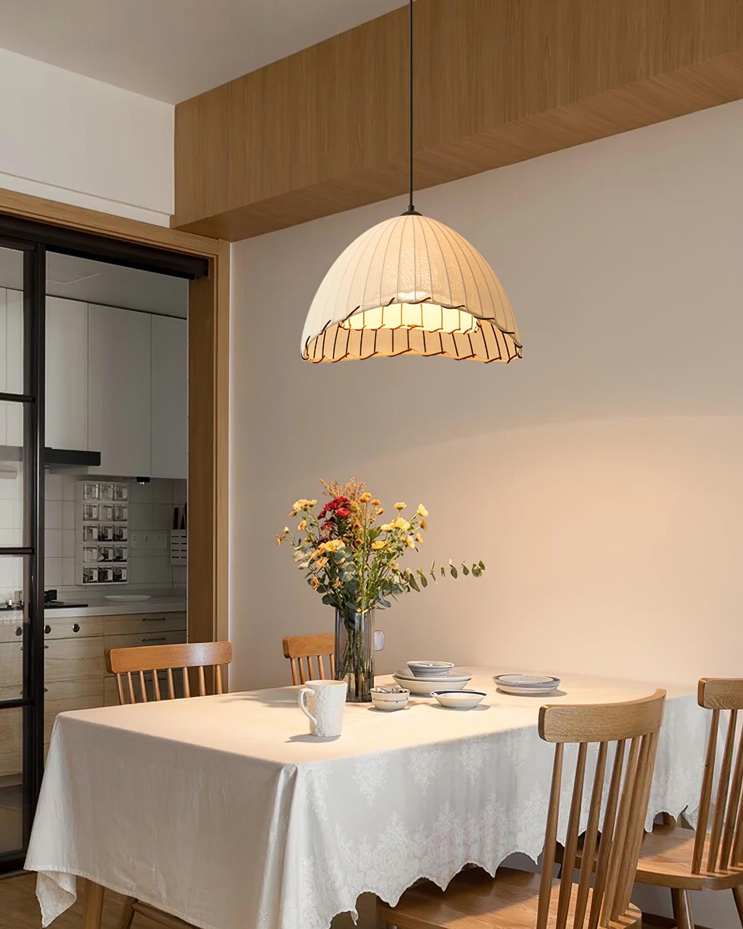Eclipta Fabric Linen Pendant Light - Letslighting