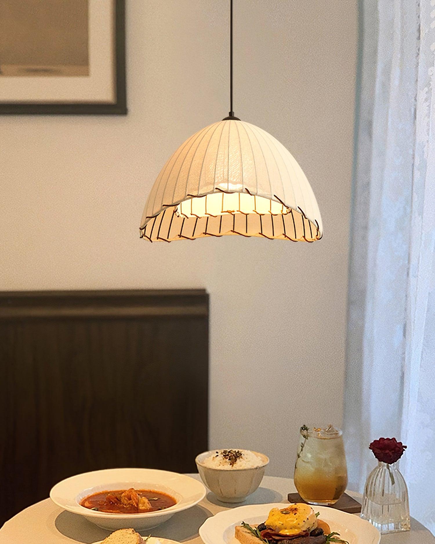 Eclipta Fabric Linen Pendant Light - Letslighting