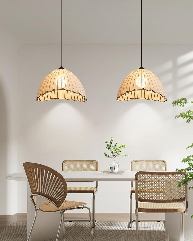 Eclipta Fabric Linen Pendant Light - Letslighting