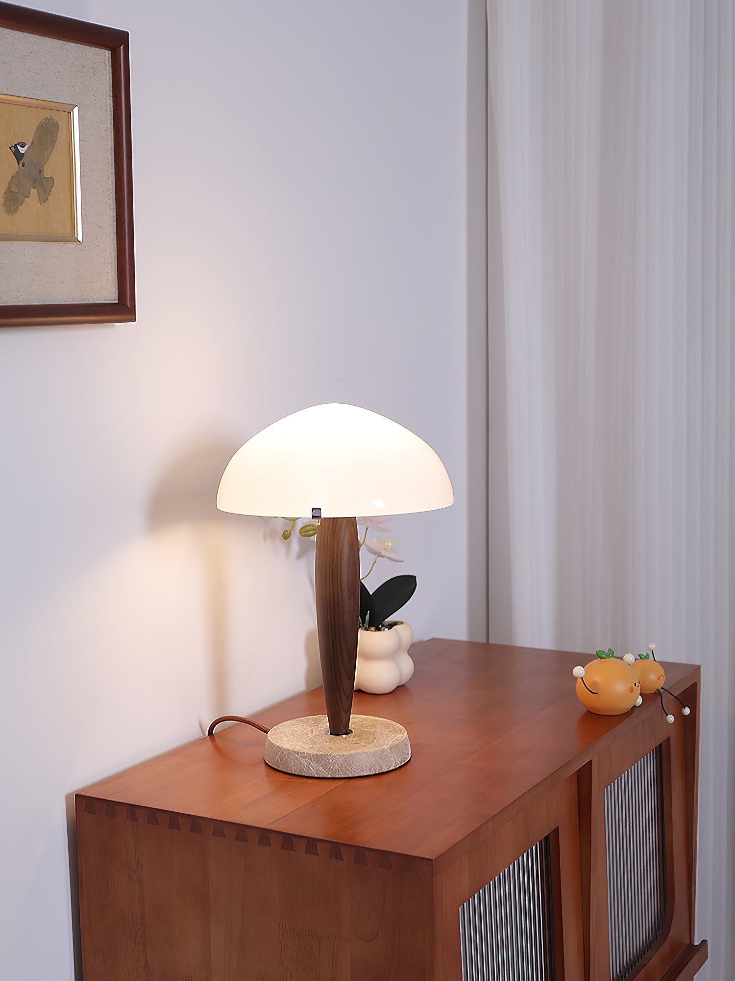 Marlo Modern Marble & Wood Table Lamp