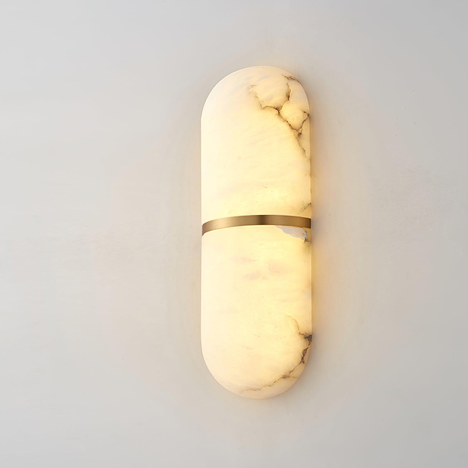 Wall Lamp Alabaster Capsule Brass Band Soft Luxe Ambient Glow - Letslighting