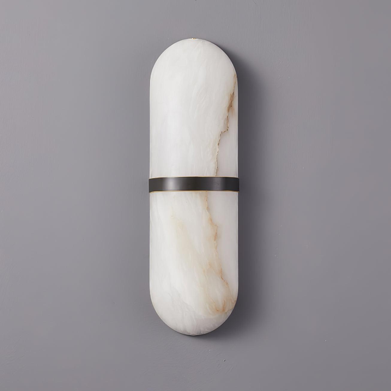 Wall Lamp Alabaster Capsule Brass Band Soft Luxe Ambient Glow - Letslighting