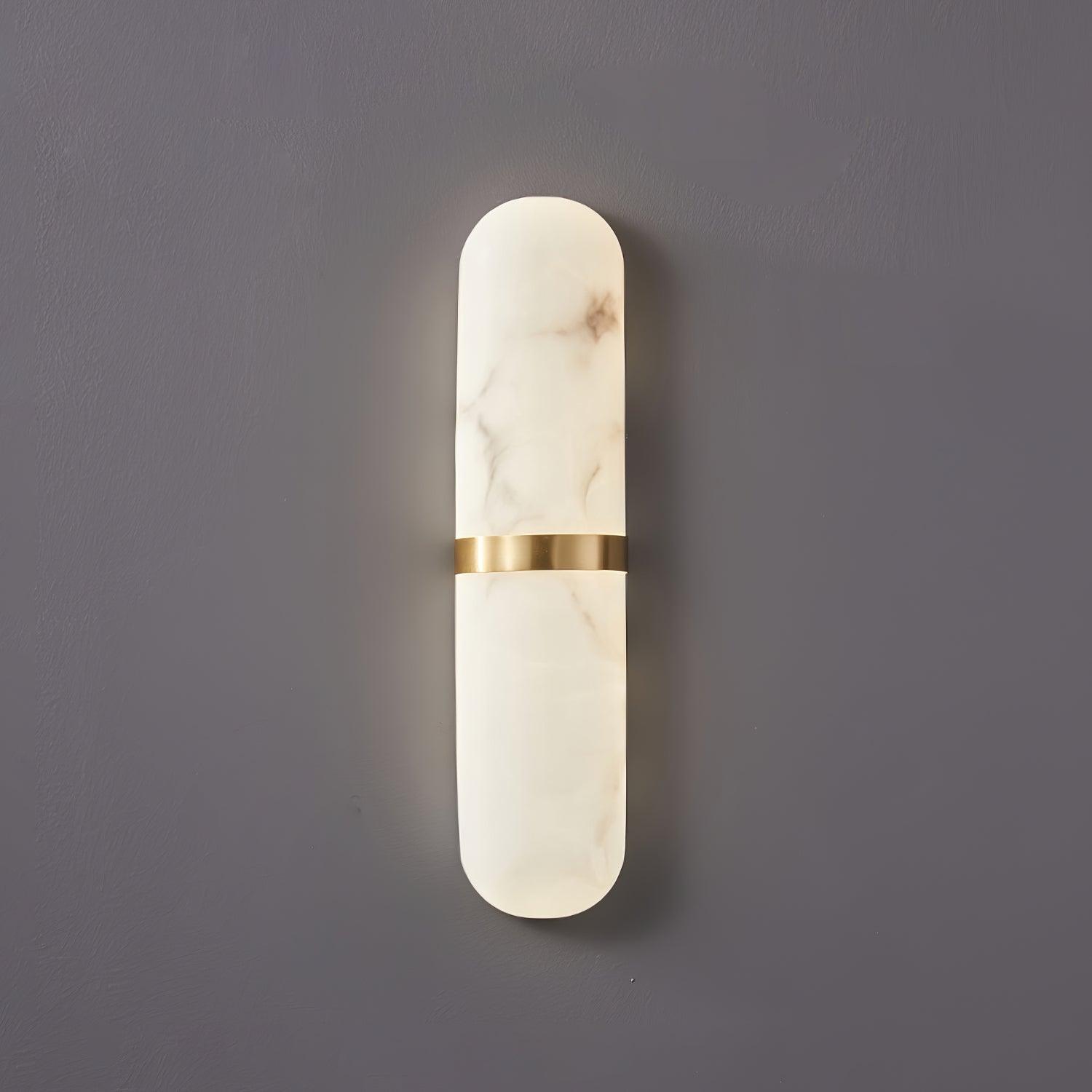 Wall Lamp Alabaster Capsule Brass Band Soft Luxe Ambient Glow - Letslighting