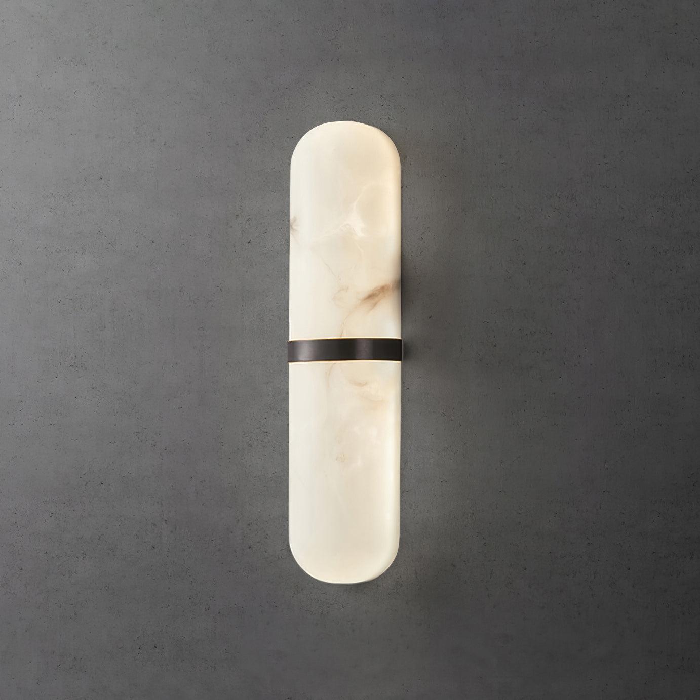 Wall Lamp Alabaster Capsule Brass Band Soft Luxe Ambient Glow - Letslighting