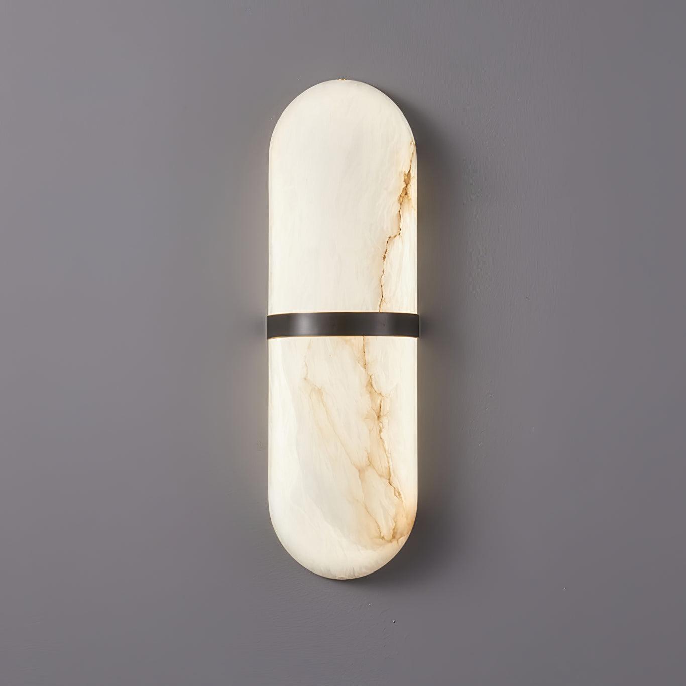 Wall Lamp Alabaster Capsule Brass Band Soft Luxe Ambient Glow - Letslighting