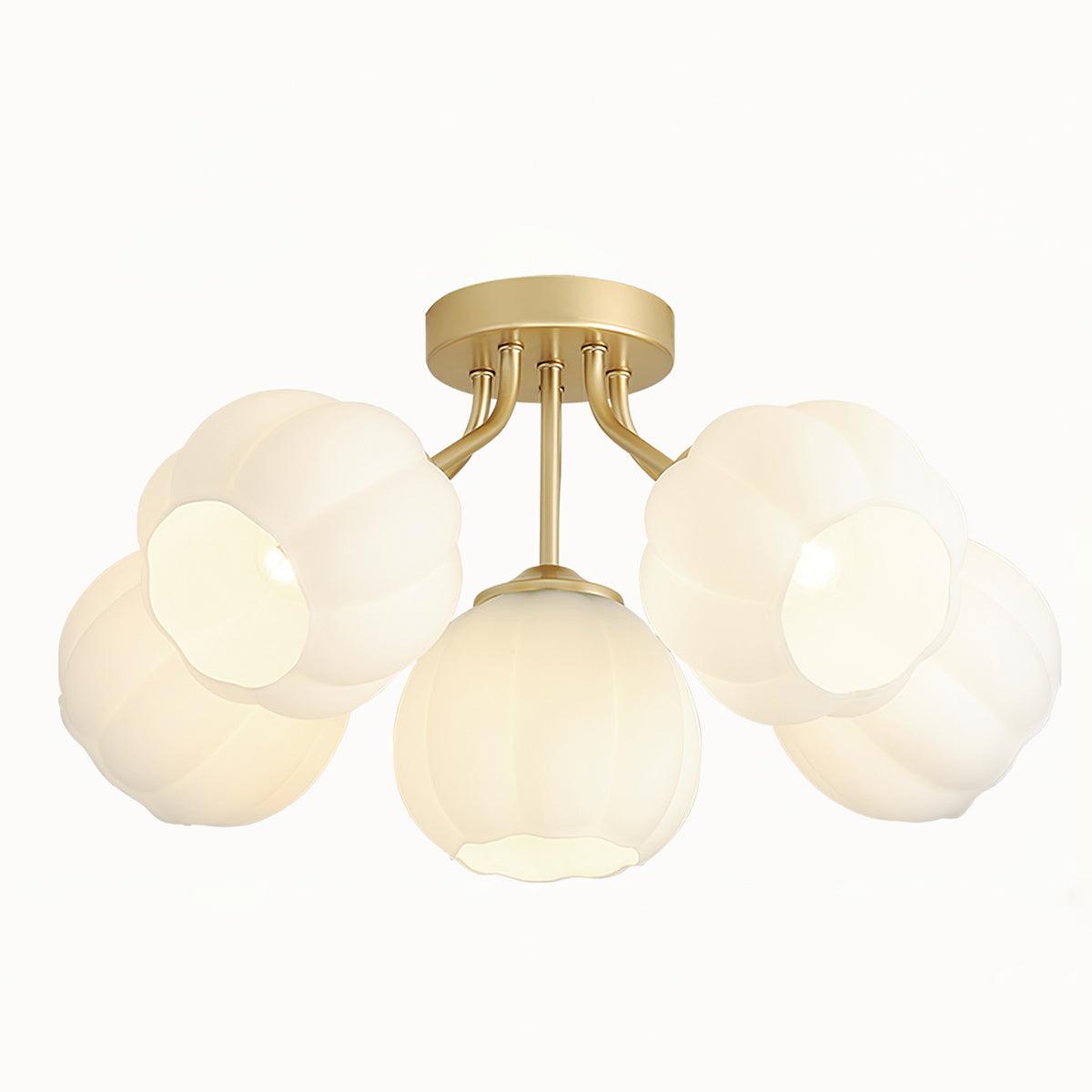 Ceiling Light Petal Globe Cluster Soft Glow Romantic Floral - Letslighting