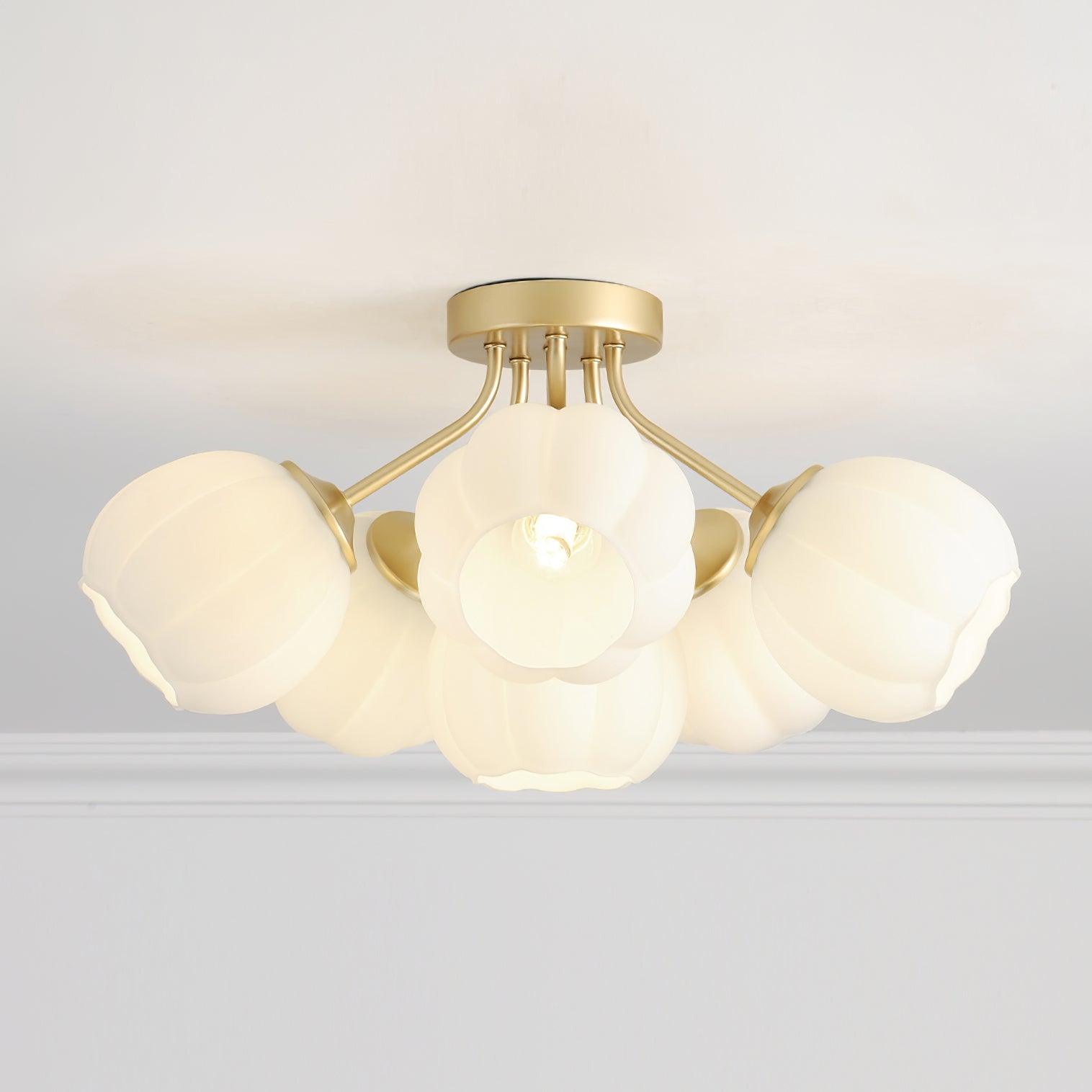 Ceiling Light Petal Globe Cluster Soft Glow Romantic Floral - Letslighting
